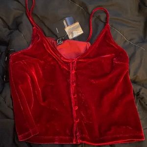 knit top cami color wine